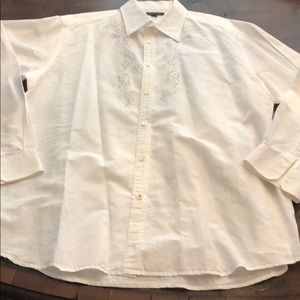 Solitaire size large men’s white dress shirt